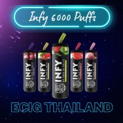 Infy 6000 Puffs ราคาส่ง พอตใช้แล้วทิ้ง ด้วยน้ำยา 18ML สูบได้ 6,000 คำ แบรนด์ Infy (อินฟี่) บุหรี่ไฟฟ้าใช้แล้วทิ้งที่คุ้มค่าและรสชาติดี ขายส่ง Infy 6K ยกกล่อง ยกลัง รับสมัครตัวแทนจำหน่าย 